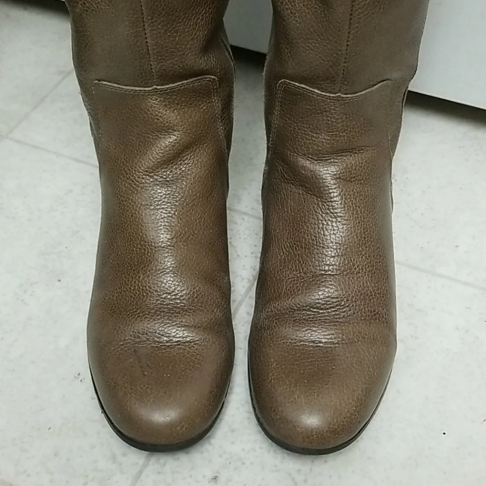 ENZO ANGIOLINI Tall Boots Olive-Gray leather zayra
